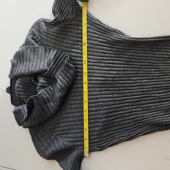 I.N.C International Concepts cowl sweater ribbed bodycon knit size L Large gray - Picture 7 of 10